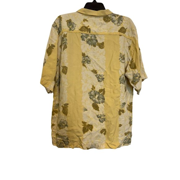 Vintage Tommy Bahama Mens Yellow Floral Silk Shirt S - Picture 2 of 4